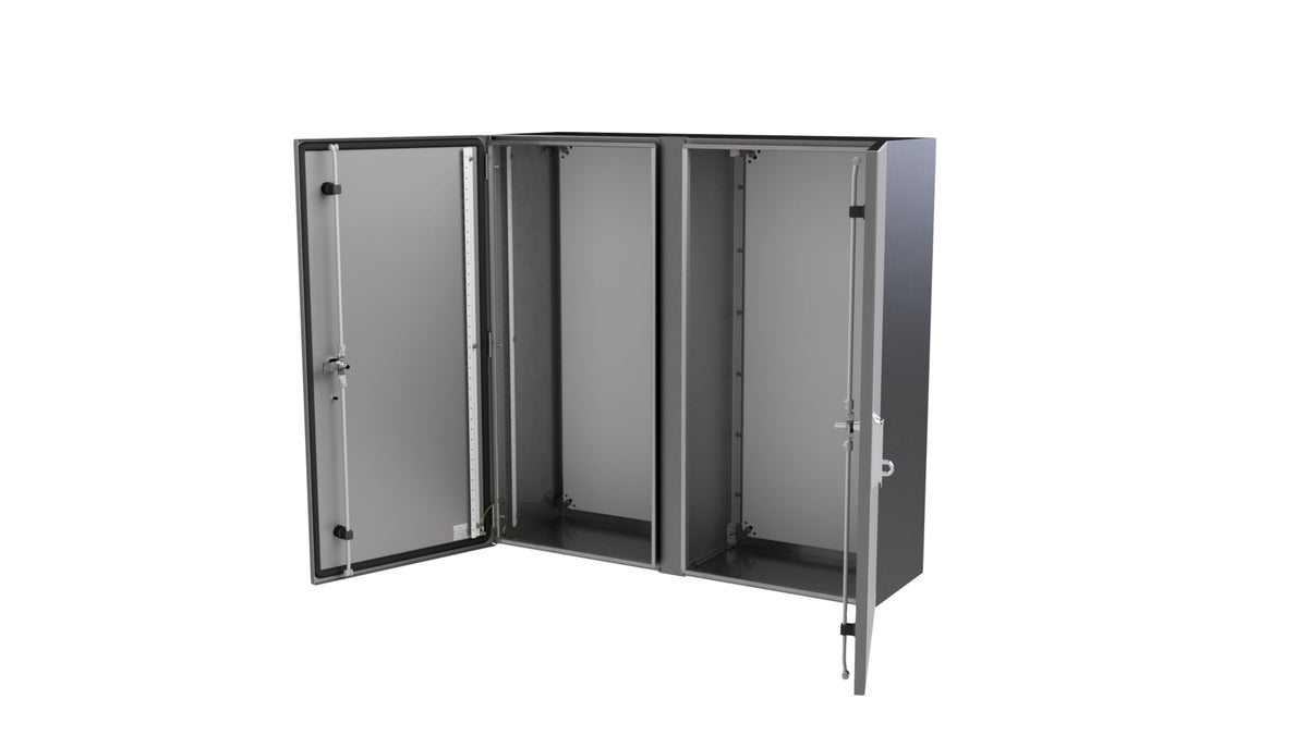 316L Stainless Steel Double compartment Enclosure 1200Hx1200Wx400D - 1.5mm Removable Mullion