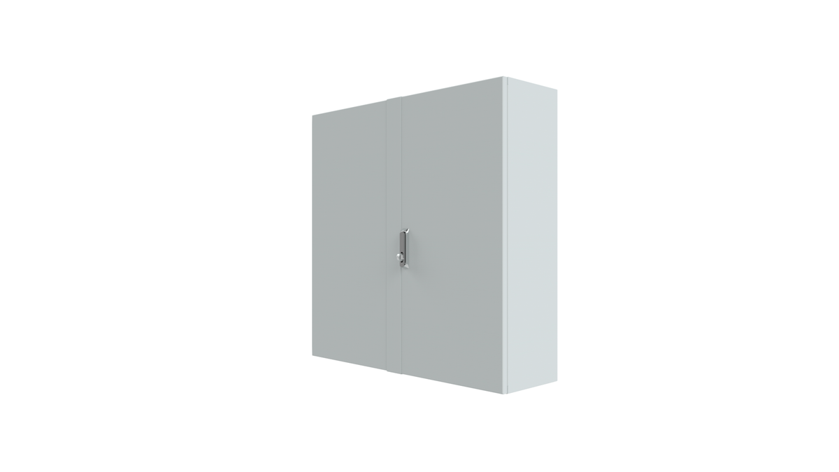 RAL7035 Powder Coated, Galvanised Mild Steel Enclosure 1000Hx1000Wx300D - 1.5mm (Double door)