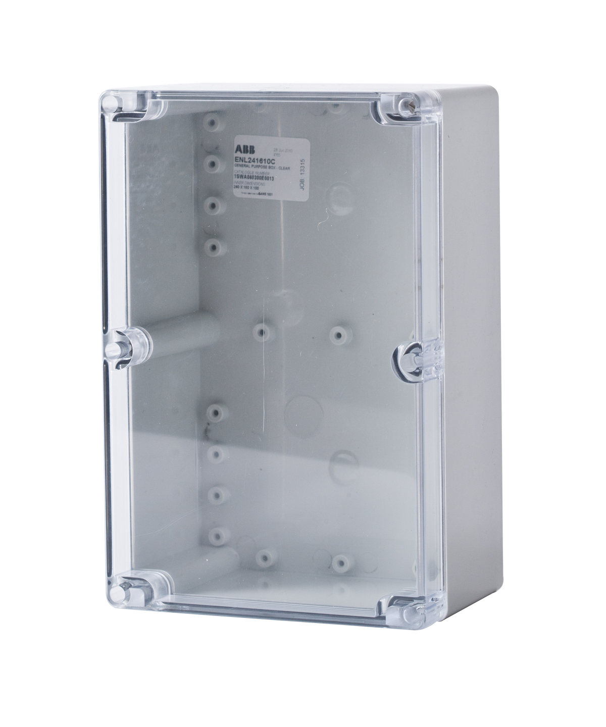 Polycarbonate Enclosure 240Hx160Wx100D Grey Base with Transparent Lid