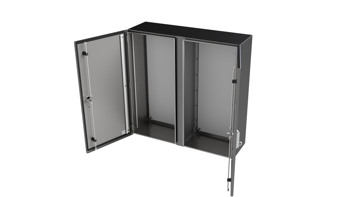 316L Stainless Steel Double compartment Enclosure 1000Hx1000Wx300D - 1.5mm Removable Mullion