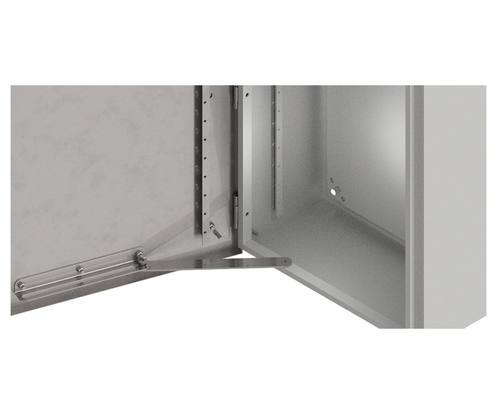 316 Stainless Steel Door Stay - 242mm Left hand hinged (to fit 500W & Wider Enclosures Only)