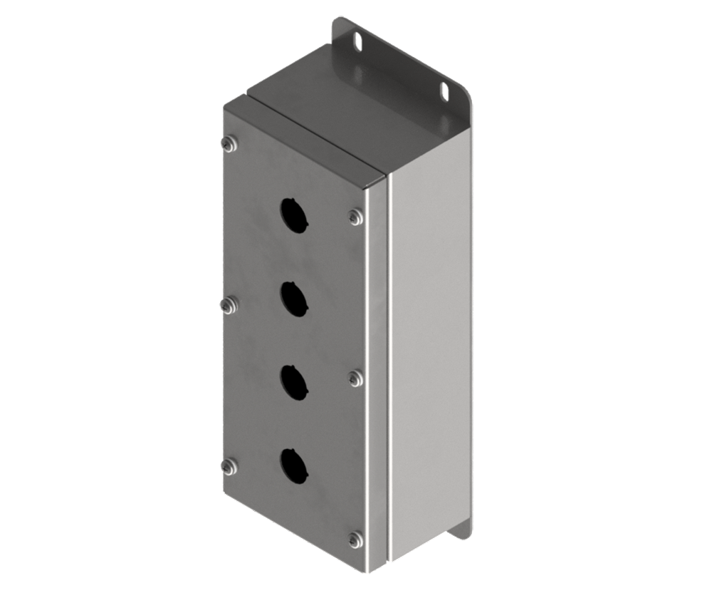 316L Stainless Steel Pushbutton Station 280Hx120Wx90D (4 Hole)