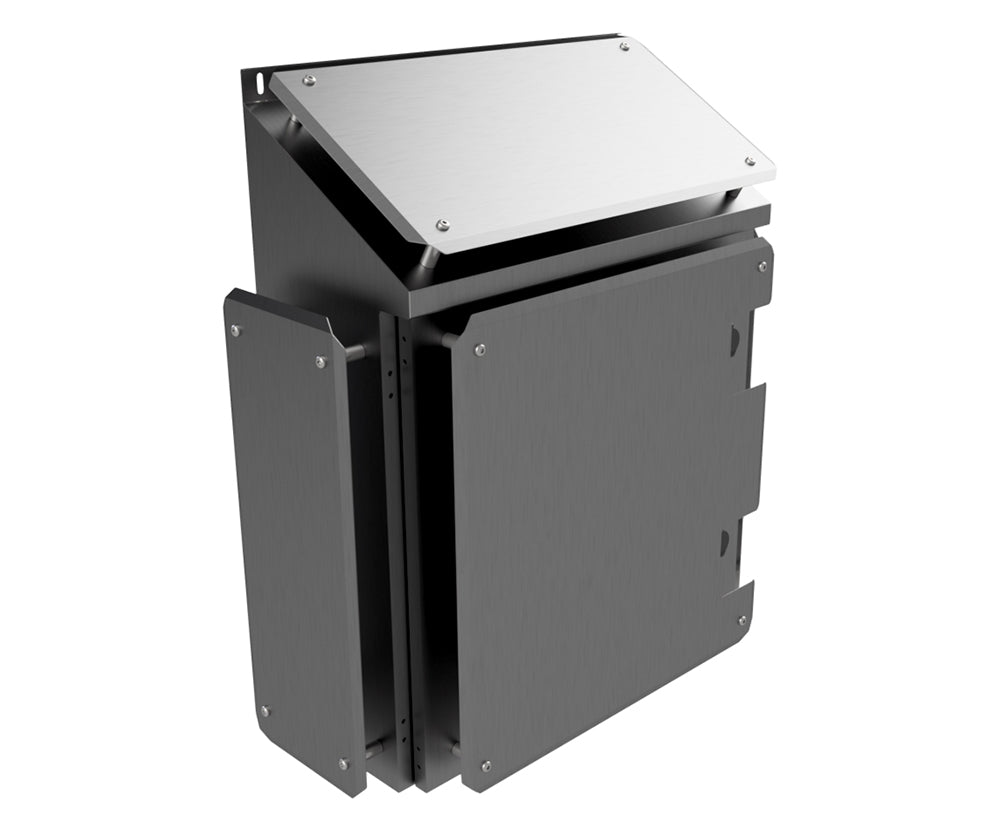 316 Stainless Steel Sunshield kit for 600Hx600Wx300D Sloping Roof enclosure - 1.5mm (made to order )