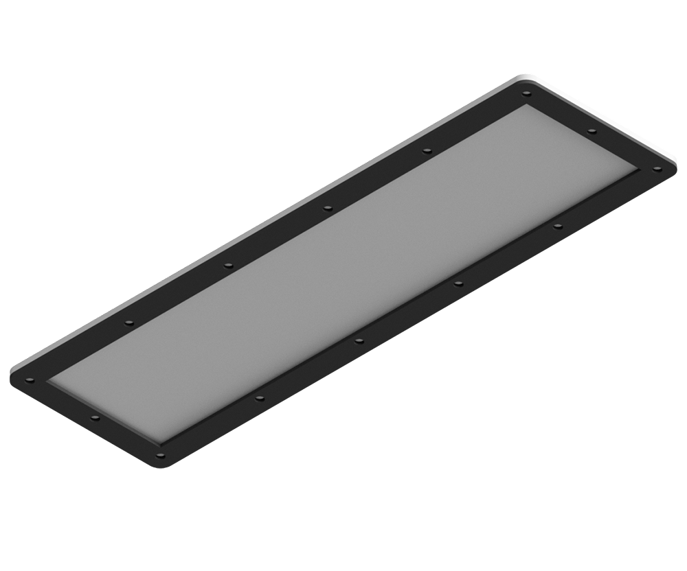 Gland Plate, with seal - 500Wx150D 5mm Aluminium