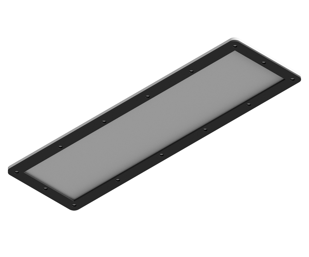 Gland Plate, with seal - 500Wx200D 5mm Aluminium