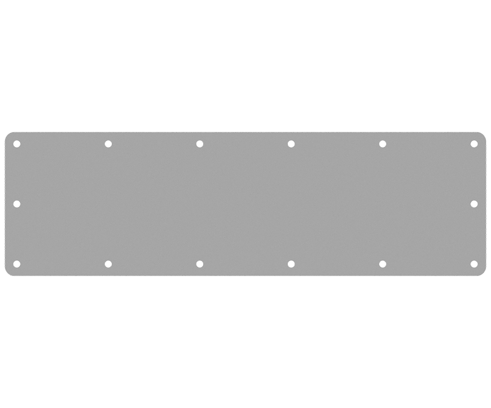Gland Plate, with seal - 500Wx200D 5mm Aluminium
