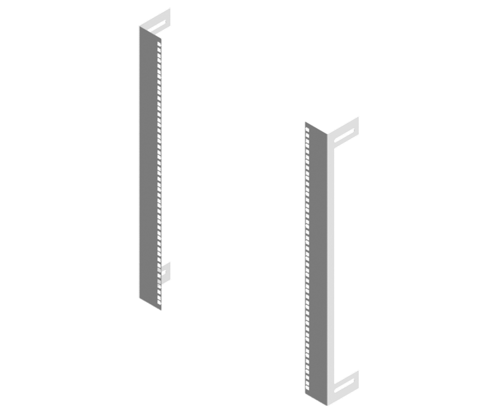12RU 19" rack pair to fit 600Hx600W enclosure, Powder Coated