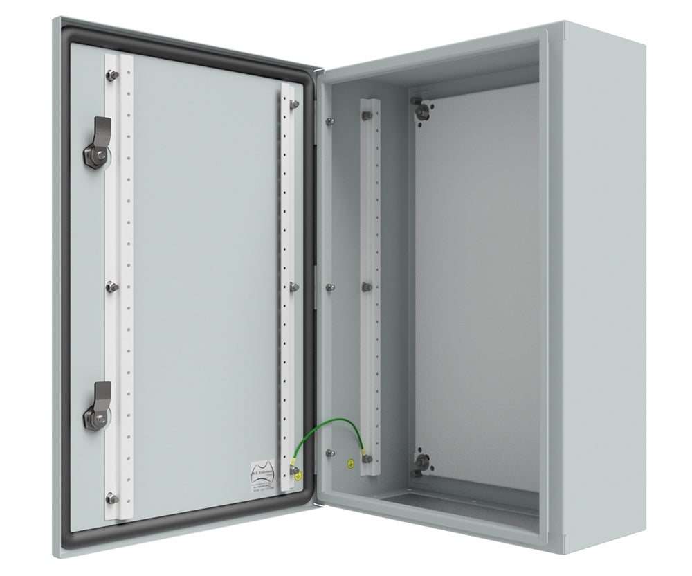 RAL7035 Powder Coated, Galvanised Mild Steel Enclosure 600Hx600Wx250D - 1.5mm