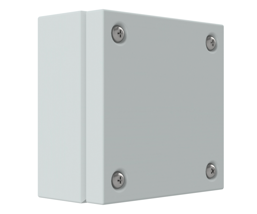 RAL7035 Powder Coated, GAL Mild Steel Terminal Box 150Hx150Wx120D - 1.2mm