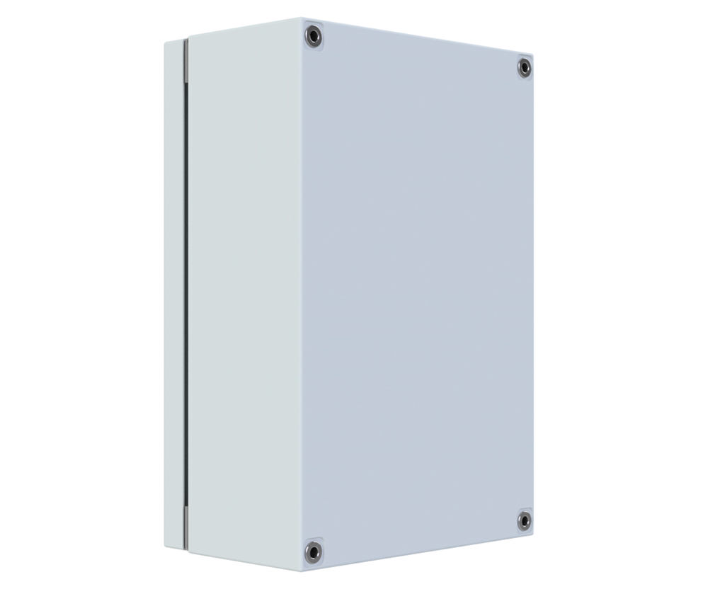 RAL7035 Powder Coated, GAL Mild Steel Terminal Box 300Hx200Wx120D with nutserts