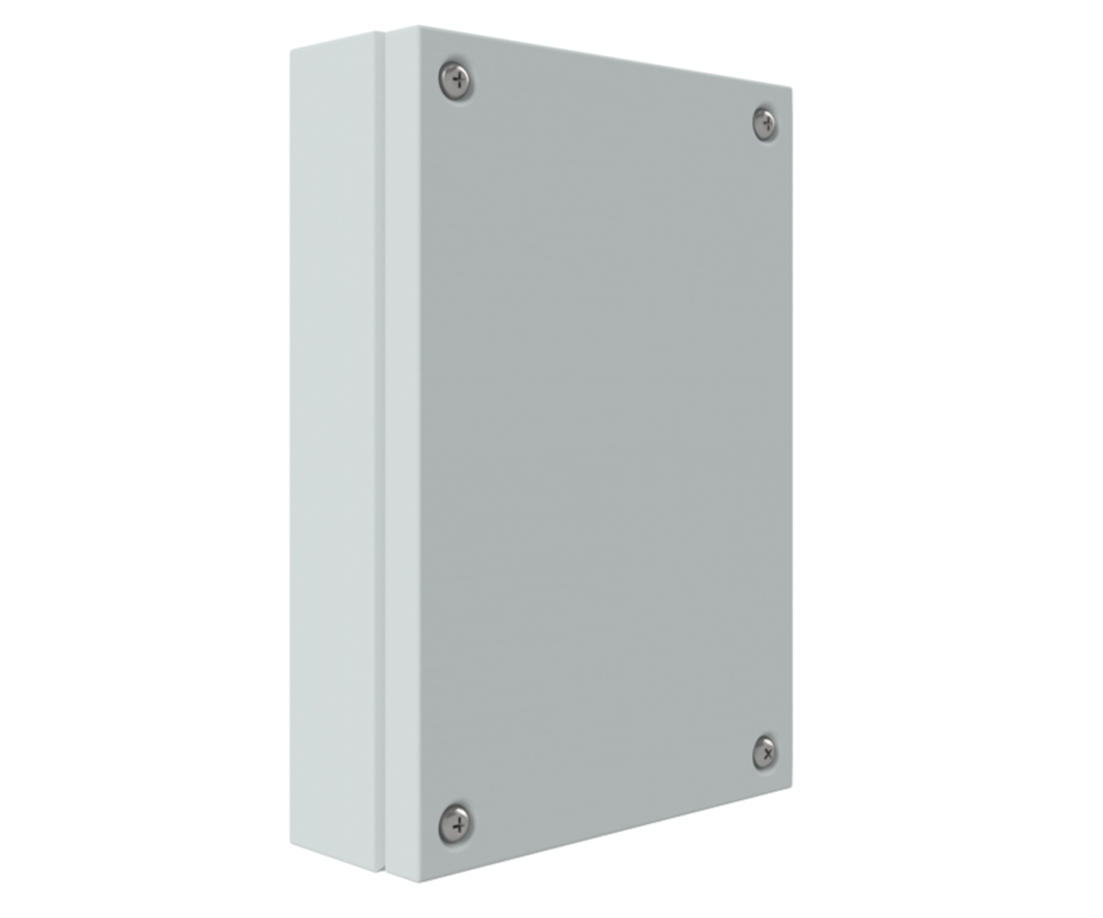 RAL7035 Powder Coated, GAL Mild Steel Terminal Box 400Hx300Wx80D - without nutserts - Discont