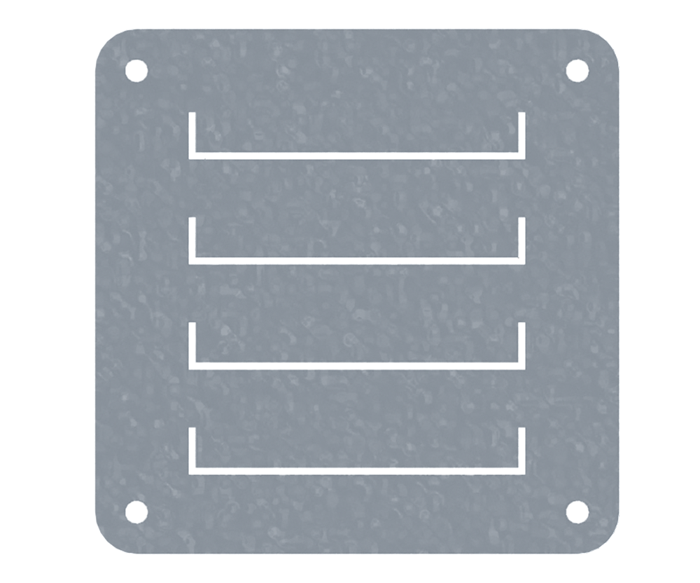 Mild Steel RAL7035 125Hx125W Louver Vent Kit, with insect mesh (to suit fan size 120Hx120W)