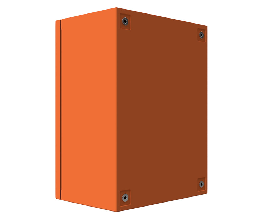 X15 Orange Powder Coated, Galvanised Mild Steel Enclosure 400Hx300Wx200D - 1.5mm