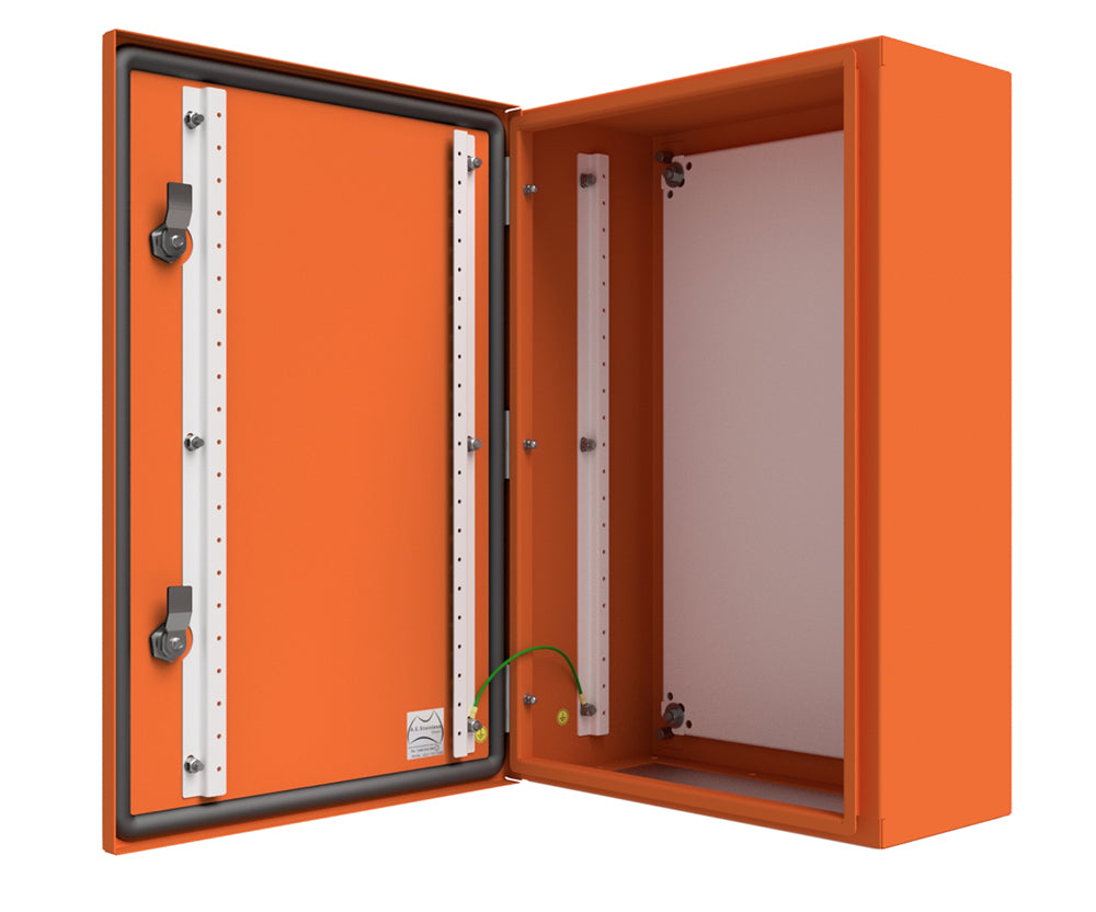 X15 Orange Powder Coated, Galvanised Mild Steel Enclosure 600Hx400Wx200D - 1.5mm