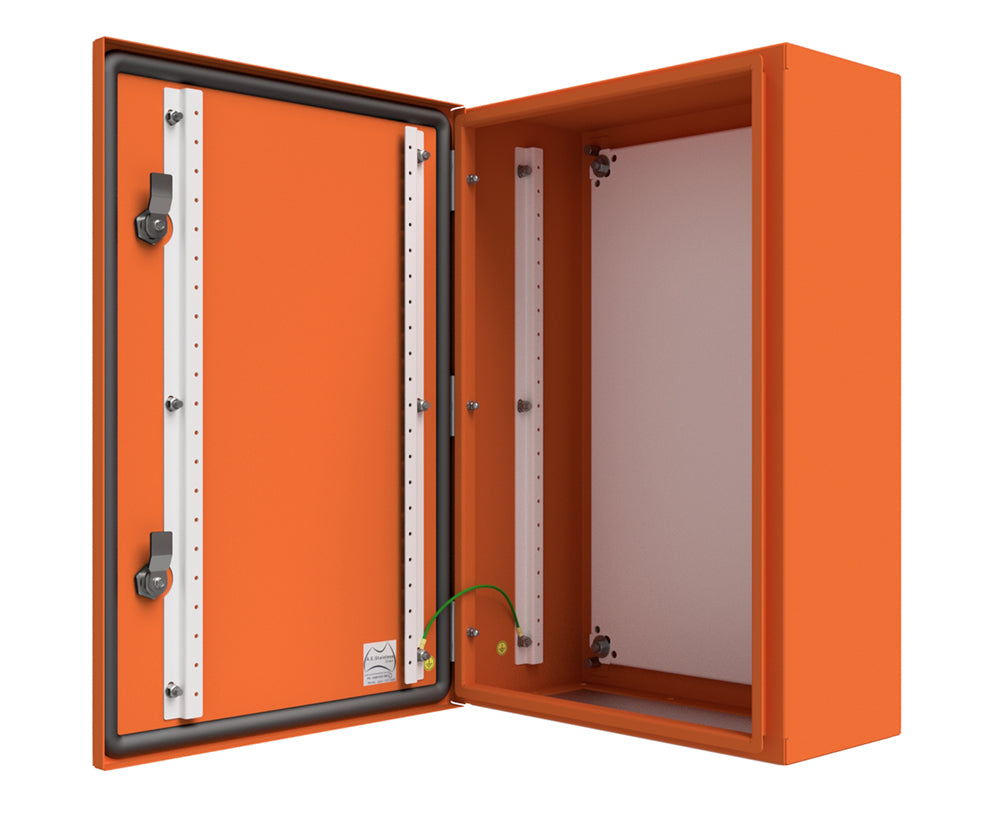 X15 Orange Powder Coated, Galvanised Mild Steel Enclosure 600Hx600Wx200D - 1.5mm