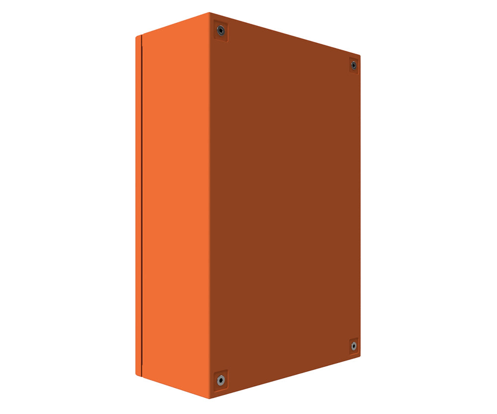 X15 Orange Powder Coated, Galvanised Mild Steel Enclosure 600Hx600Wx200D - 1.5mm