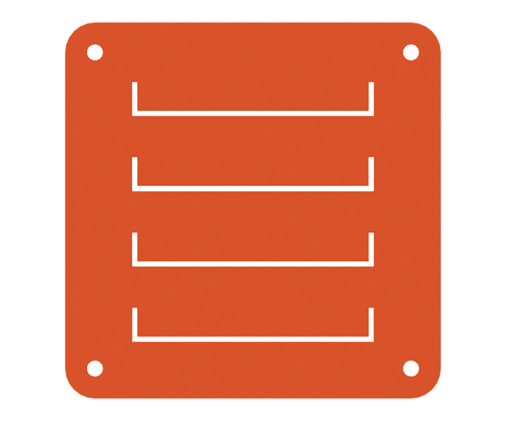 Mild Steel X15 Orange IP43 125Hx125W Louver Vent Kit, with insect mesh (to suit fan size 120Hx120W)