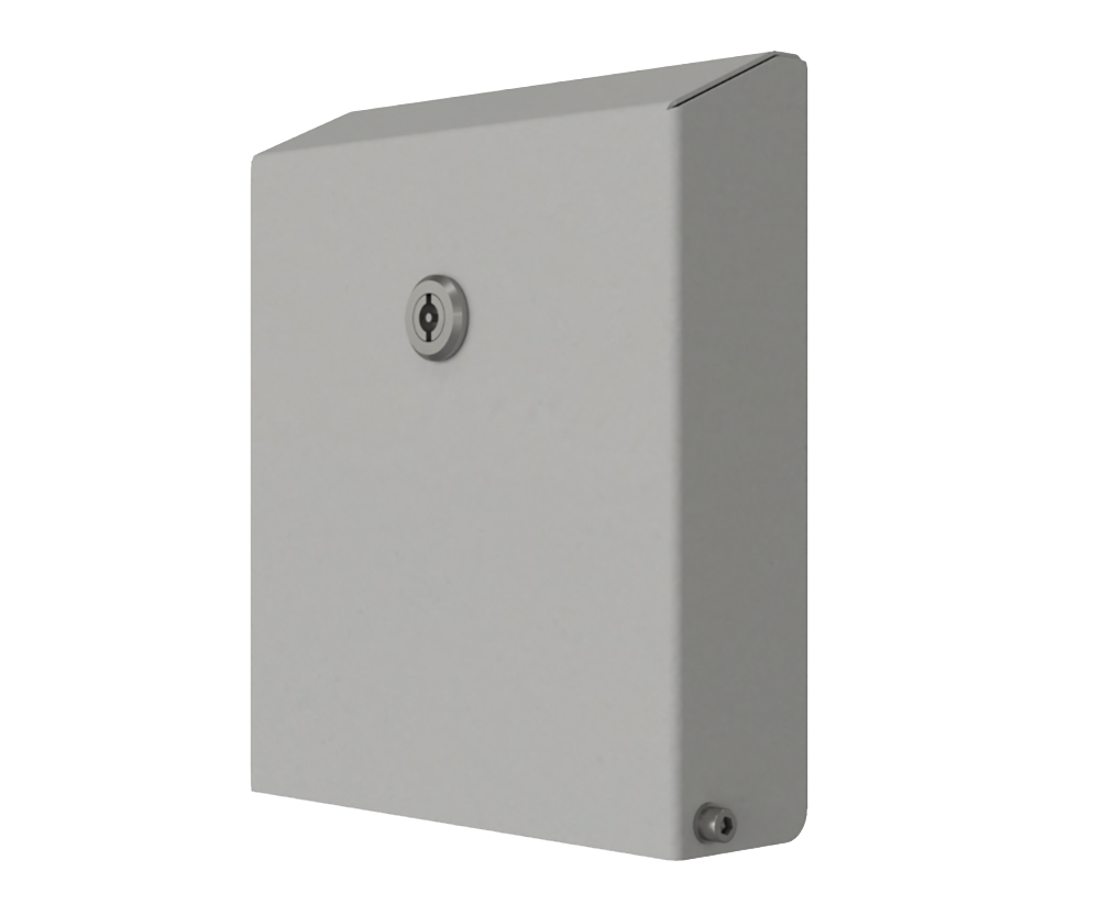 RAL7035 Mild Steel Vent Hood Hinged - 245Hx178Wx50D (Fit 148x148 on 200D Enclosure)