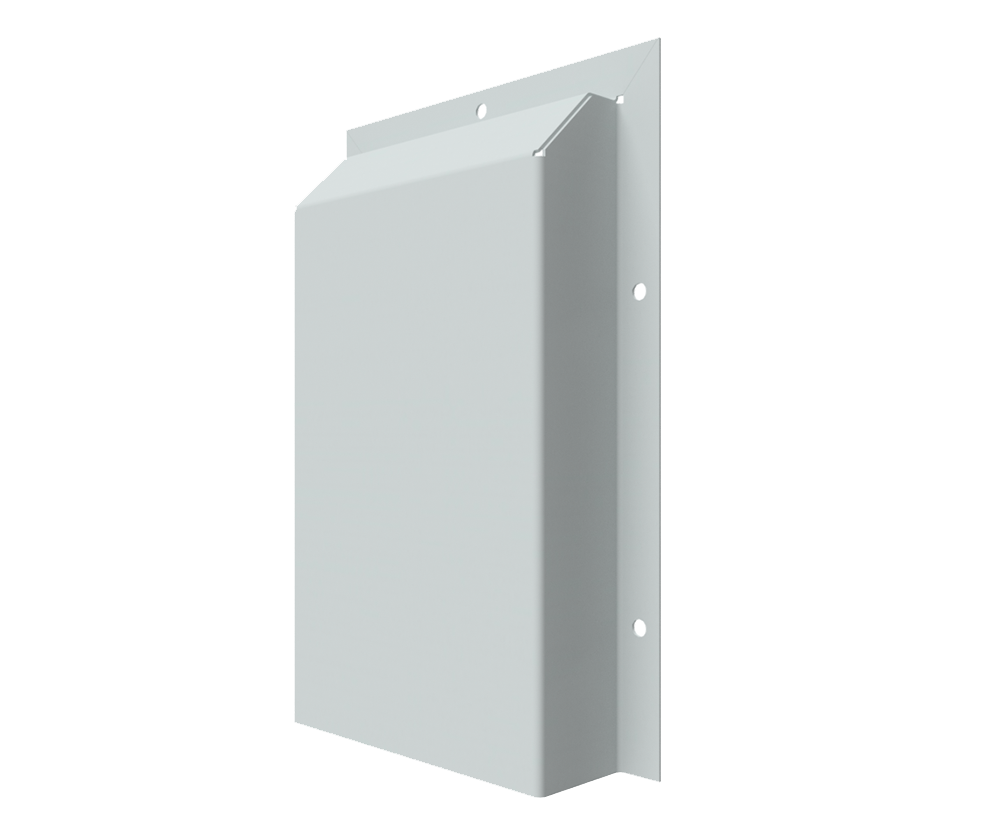 RAL7035 Zinc Anneal, Vent Hood, with External Flange - 400Hx300Wx50D