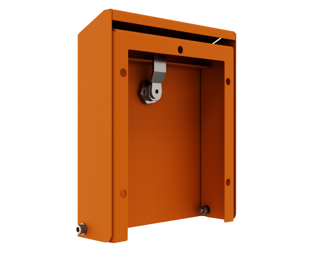 X15 Orange Mild Steel Vent Hood Hinged - 245Hx178Wx50D