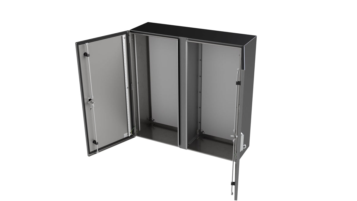 316L Stainless Steel Double compartment Enclosure 1200Hx1200Wx400D - 1.5mm Removable Mullion