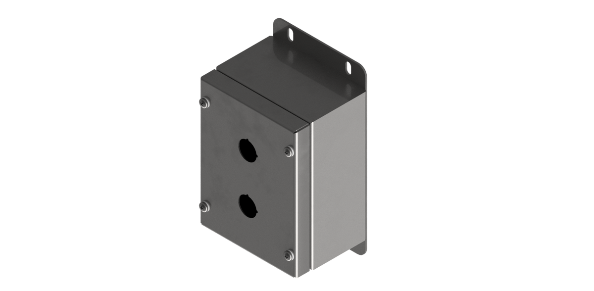 316L Stainless Steel Pushbutton Station 190Hx120Wx90D (2x 30.5mm Holes)