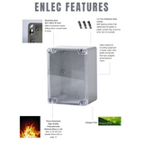 Polycarbonate Enclosure 120Hx120Wx90D Grey Base with Transparent Lid IP65