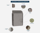 316 Stainless Steel Sunshield kit for 450Hx400Wx200D enclosure - 1.5mm (made to order ) - POA