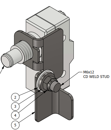 Omron Door limit swich Bracket - to fit LHS hinged door