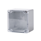 Polycarbonate Enclosure 120Hx120Wx90D Grey Base with Transparent Lid IP65