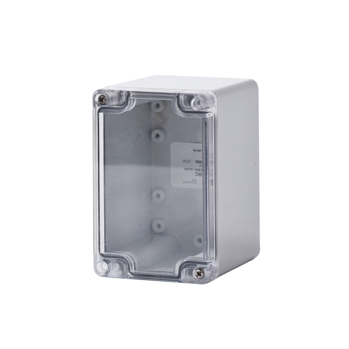 Polycarbonate Enclosure 120Hx80Wx90D Grey Base with Transparent Lid IP65