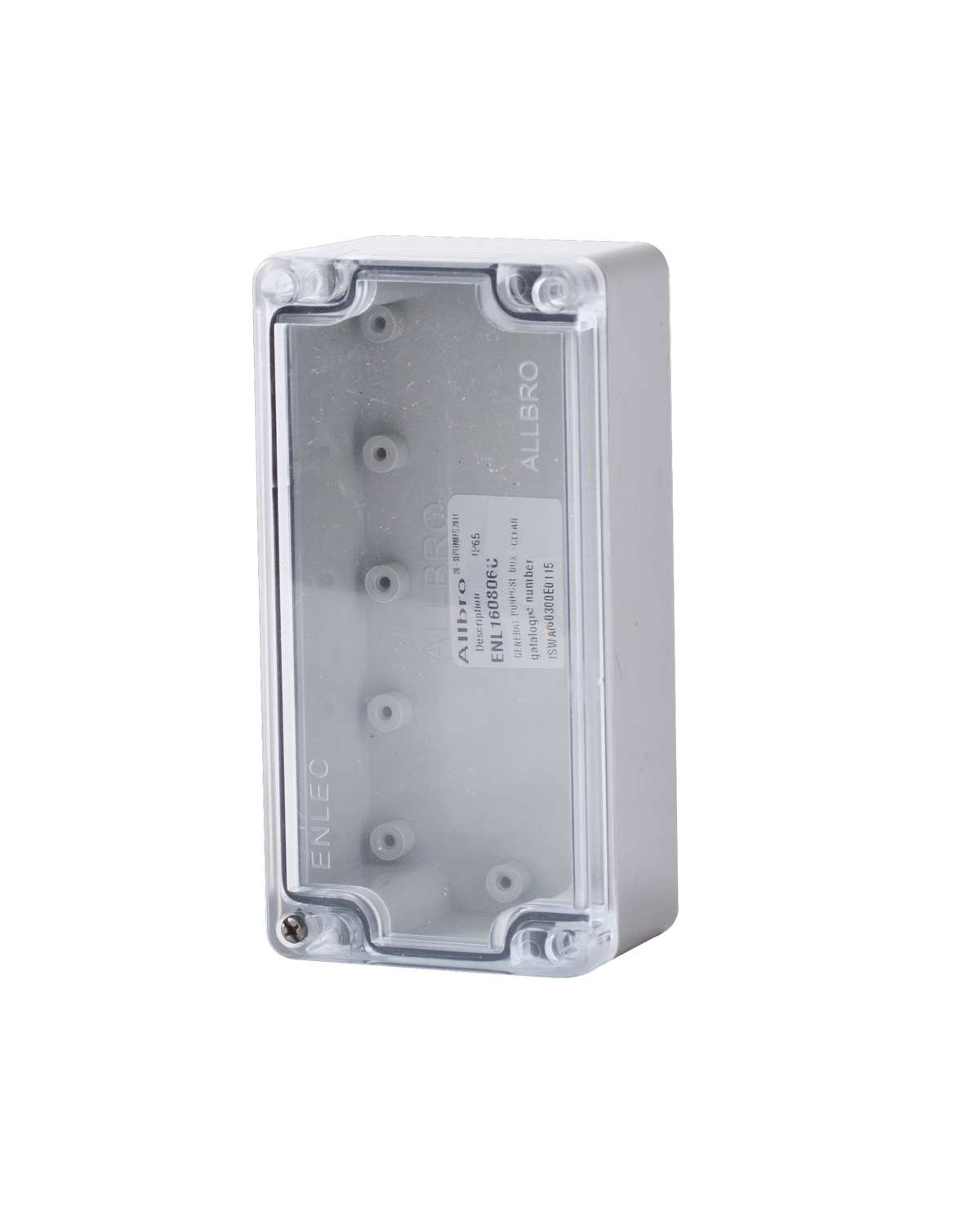 Polycarbonate Enclosure 160Hx80Wx55D Grey Base with Transparent Lid IP65