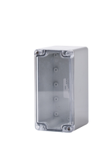 Polycarbonate Enclosure 160Hx80Wx90D Grey Base with Transparent Lid IP65