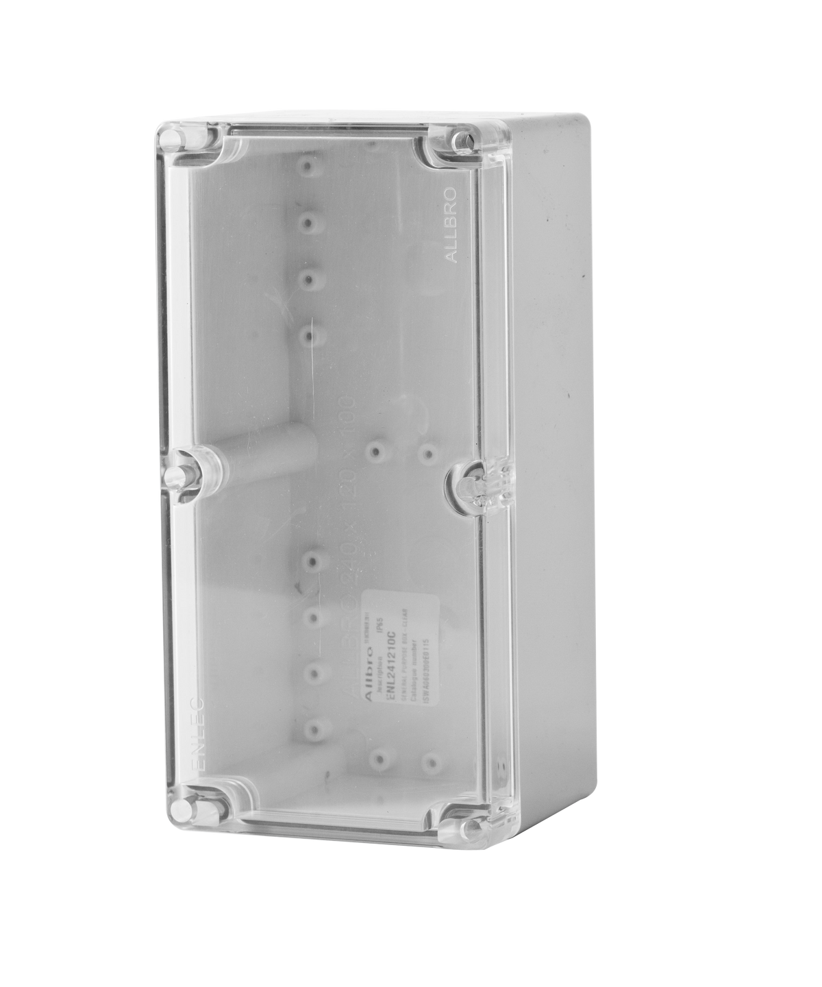 Polycarbonate Enclosure 240Hx120Wx100D Grey Base with Transparent Lid IP66