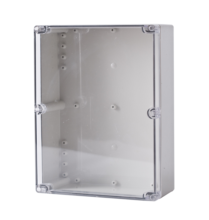 Polycarbonate Enclosure 300x230x100 Grey Base  with  Transparent Lid IP65