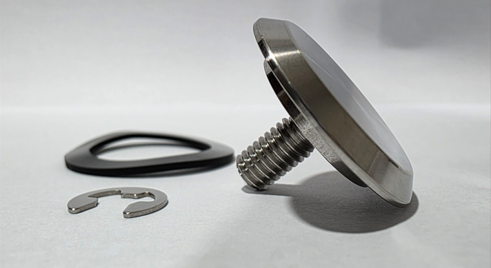 Stainless Steel Blank Hole Seal to close / blank 22.5mm holes Rev B, with Silcon seal