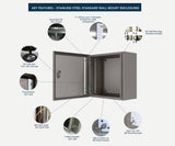 316L Stainless Steel Enclosure 300Hx300Wx300D - 1.5mm