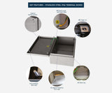 316L Stainless Steel Terminal Box 200Hx200Wx120D - 1.2mm