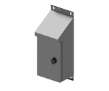 30Deg Sloping Roof 316L Stainless Steel Enclosure 400Hx300Wx150D - 1.5mm