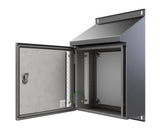 30Deg Sloping Roof 316L Stainless Steel Enclosure 500Hx500Wx210D - 1.5mm