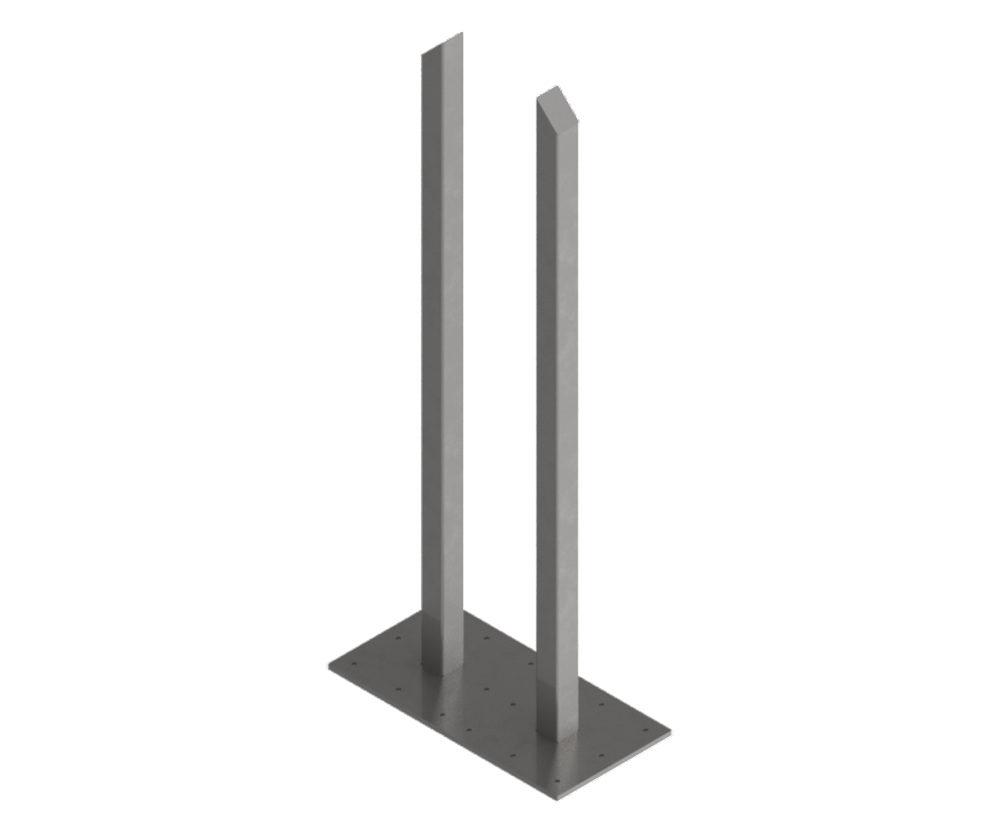 316 Stainless Steel  I Stand (Pair), 1250mm high, 10mm base