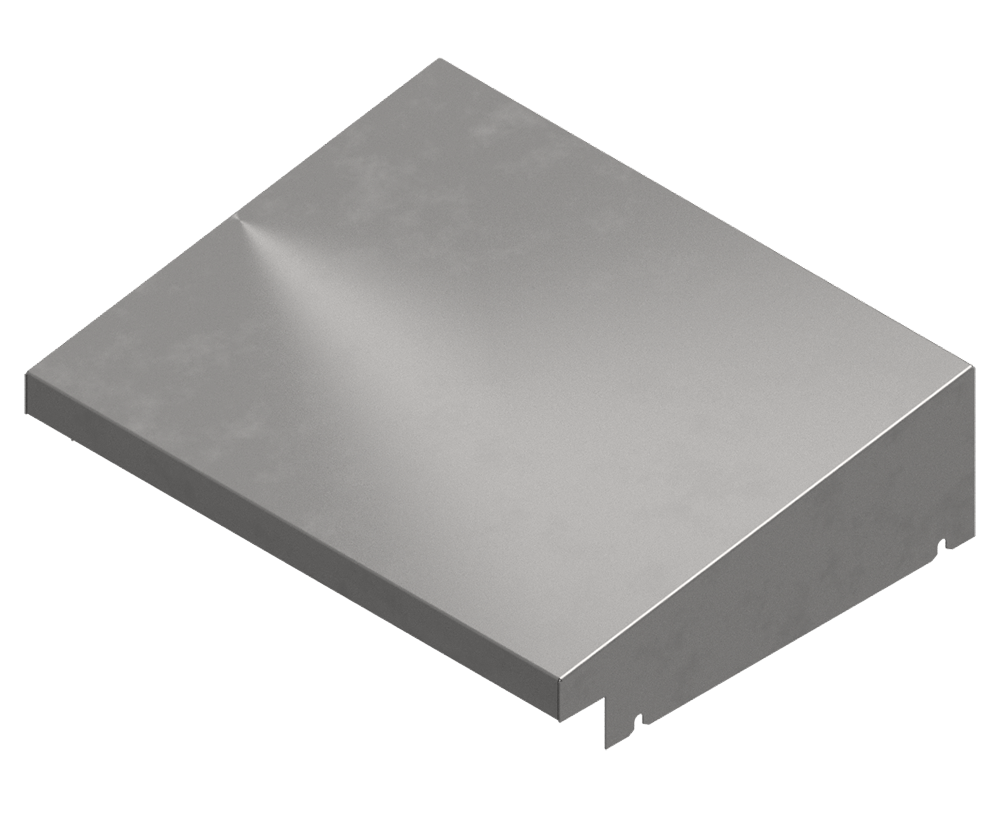 316L Stainless Steel Rain Hood - 600Wx200D - 1.2mm