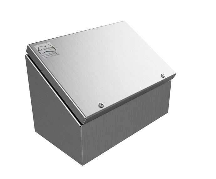 30Deg Sloping Roof Desktop Console 316 Stainless Steel 203Hx305Wx180D- 1.5mm