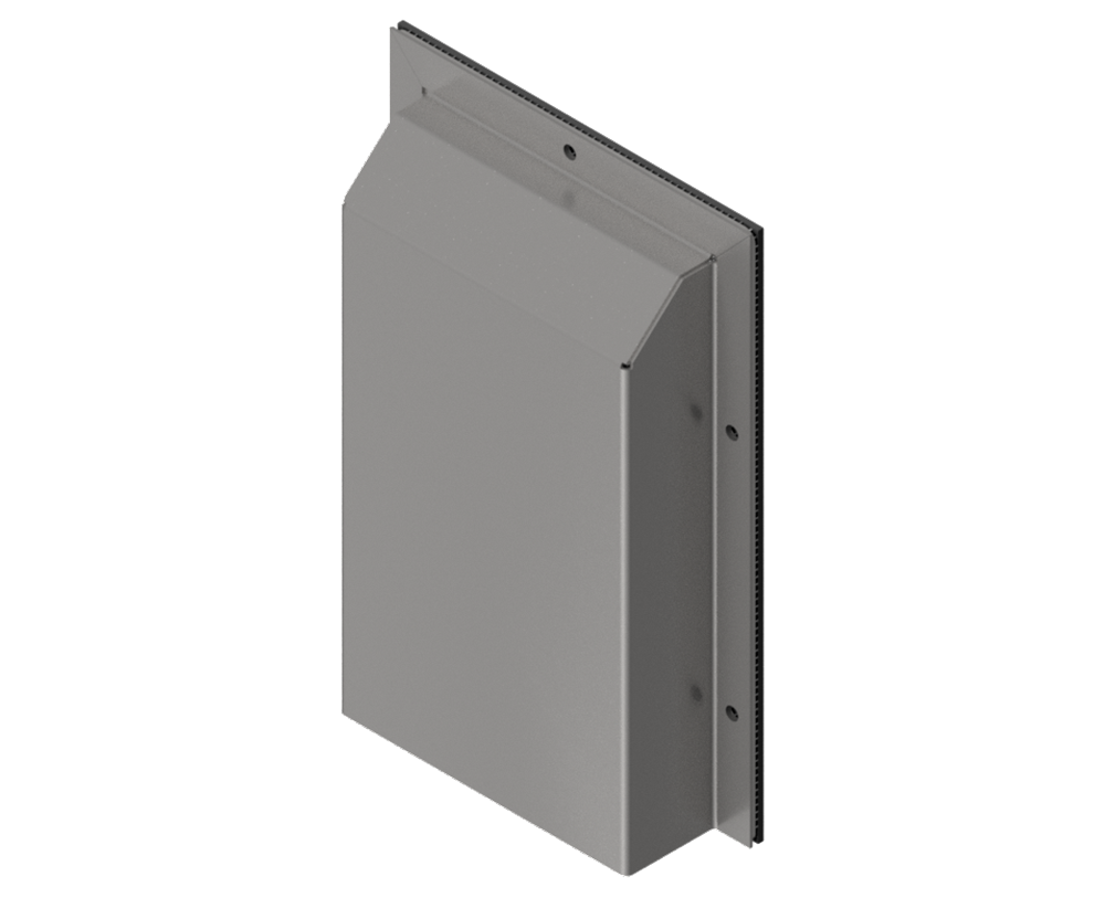 316L Stainless Steel External Flange Vent Hood - 475Hx375Wx75D