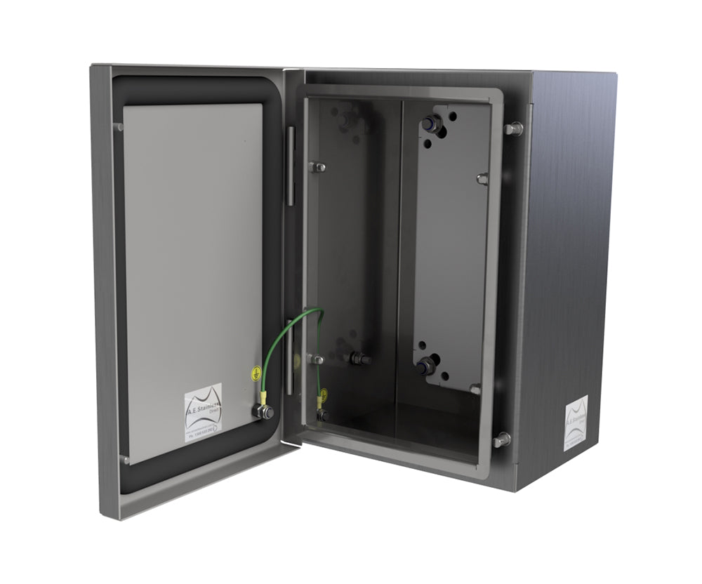316 Stainless Steel Enclosure 250Hx180Wx100D - 1.5mm (Hinged & Bolted)