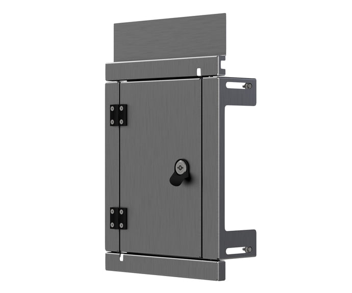 316 1.5mm SS Escutcheon - IP3X, to fit 400Hx300W Sloping Roof Enclosure (made to order) - POA