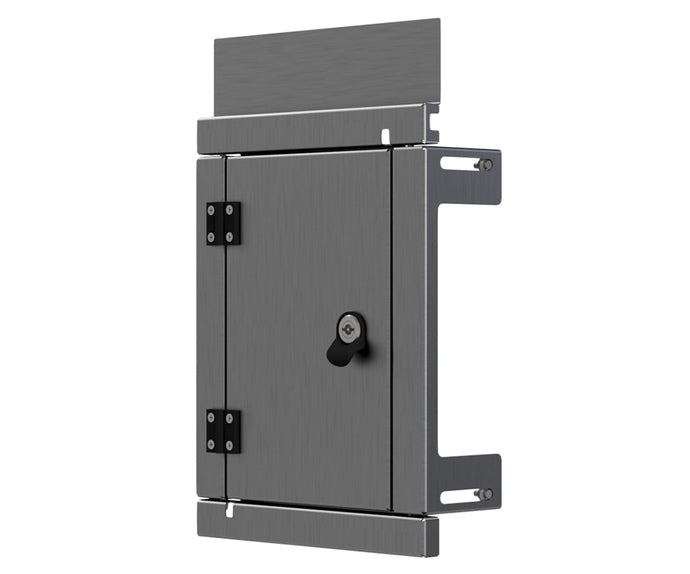 316 1.5mm SS Escutcheon - IP3X, to fit 600Hx400W Sloping Roof Enclosure (made to order) - POA
