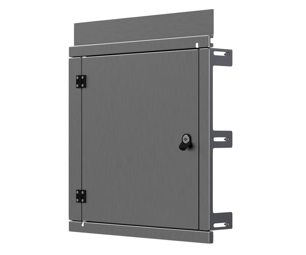 316 1.5mm SS Escutcheon - IP3X, to fit 600Hx600W Sloping Roof Enclosure (made to order) - POA