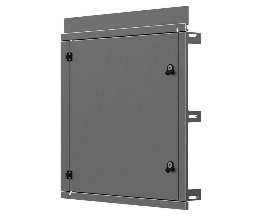 316 1.5mm SS Escutcheon - IP3X, to fit 800Hx800W Sloping Roof Enclosure (made to order) - POA