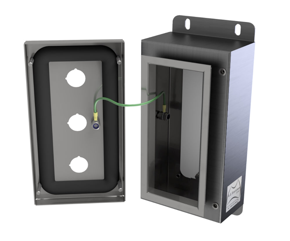 316L Stainless Steel Pushbutton Station 220Hx120Wx90D (3x 22.5mm Holes)
